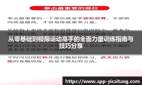 从零基础到极限运动高手的全面力量训练指南与技巧分享